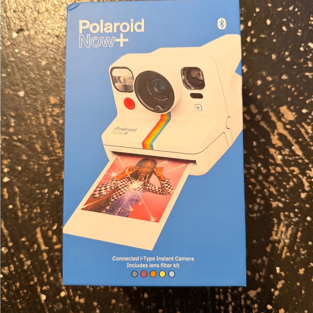 Polaroid Now+ White Camera with Rainbow Accent